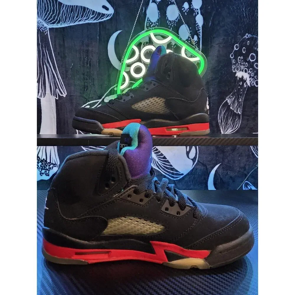 Nike Air Jordan 5 Retro Top 3 Black Fire Red GS 4Y Womens 5.5 2020